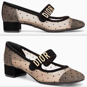 Christian Dior Baby-D Mesh Polkadot Pumps